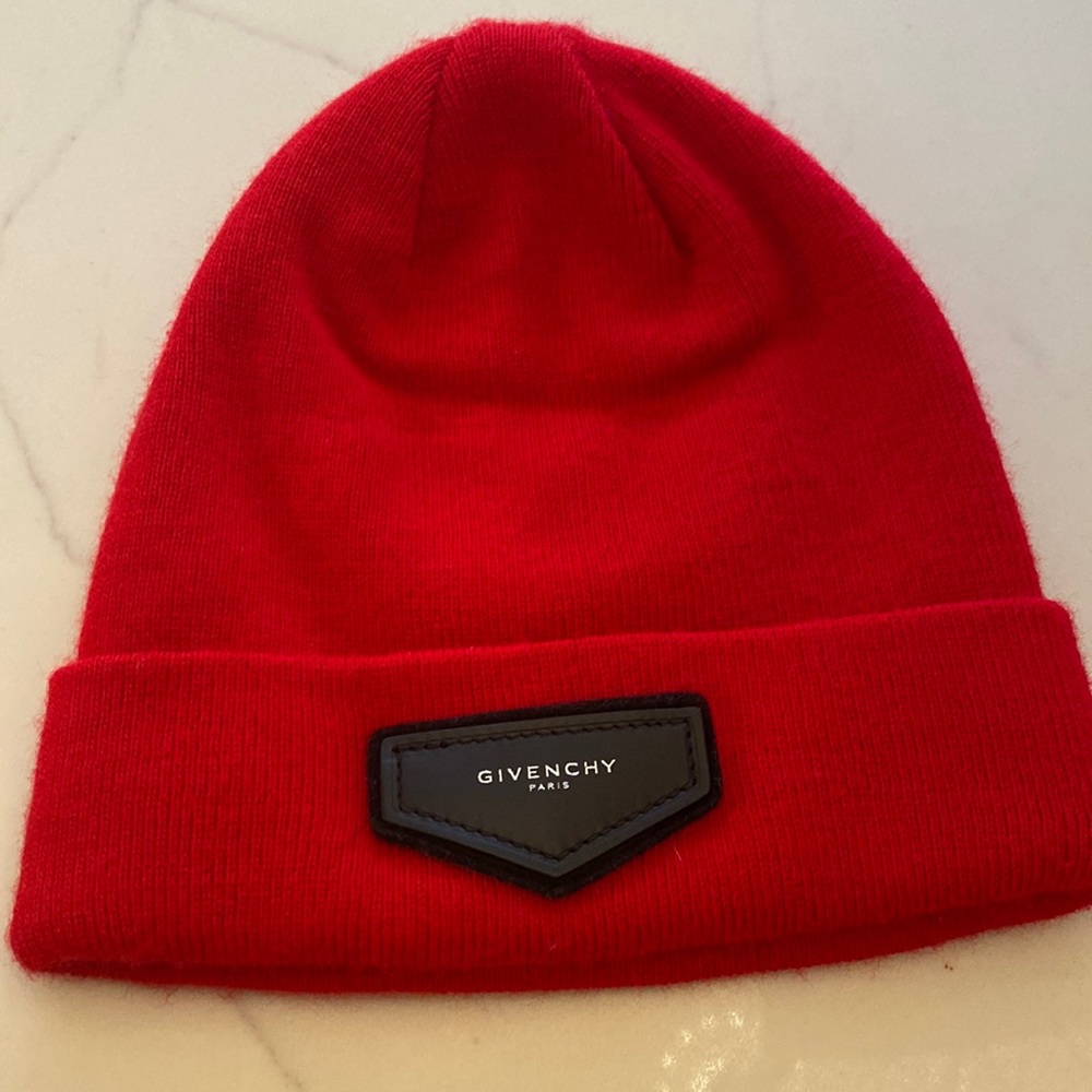 Red Givenchy Beanie Hat - image 1